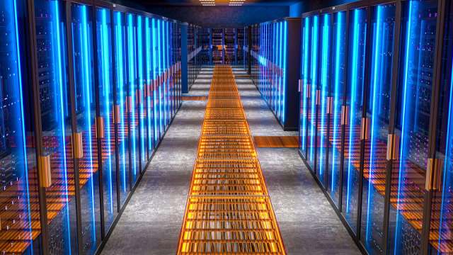 A server room in a data center.