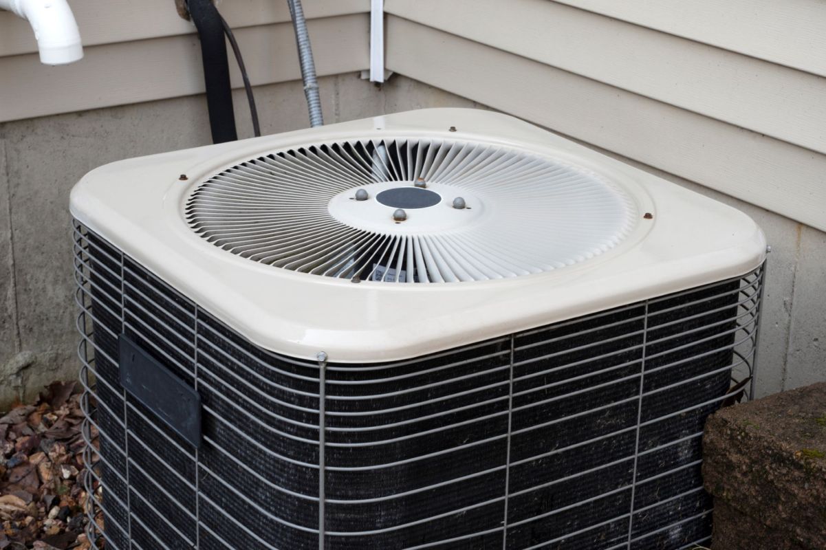 An outside air conditioning unit.