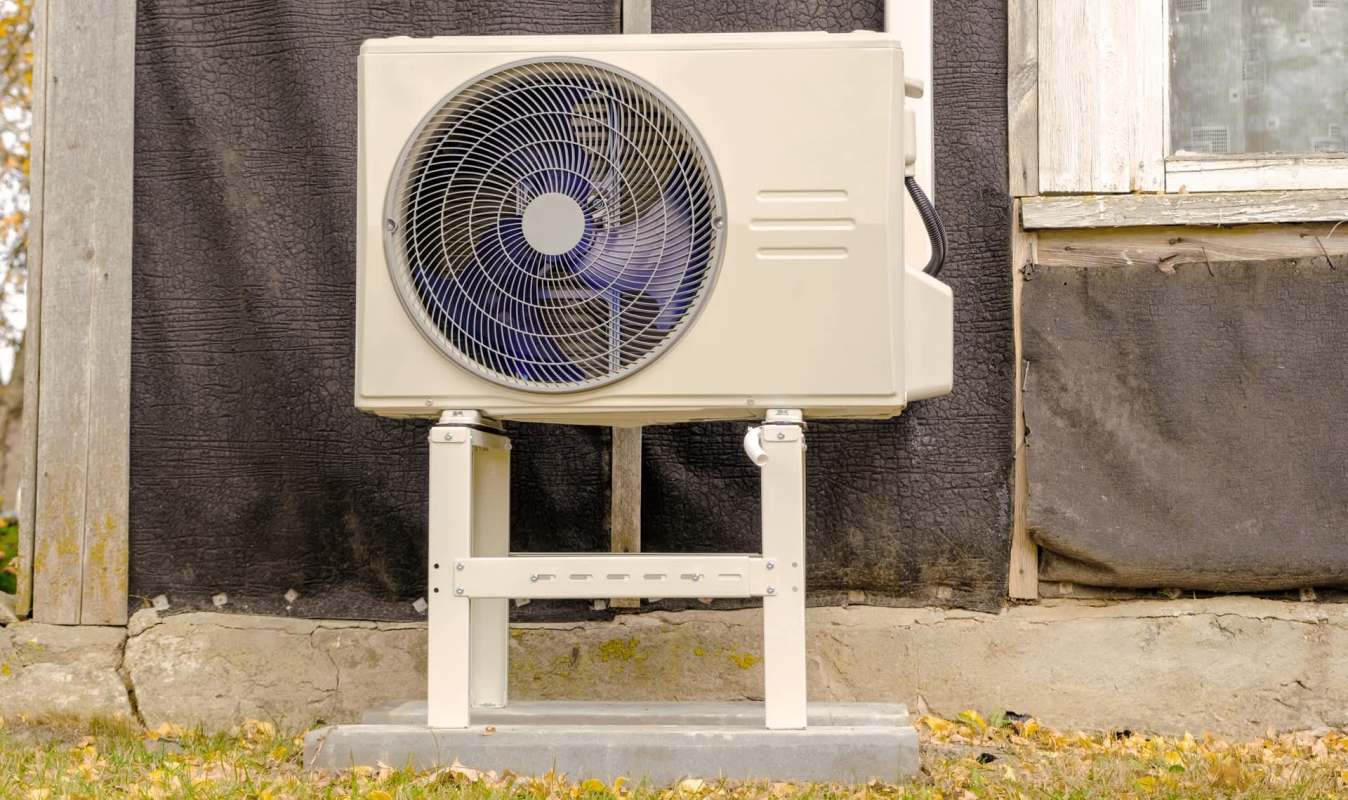 An outdoor air-to-air heat pump.