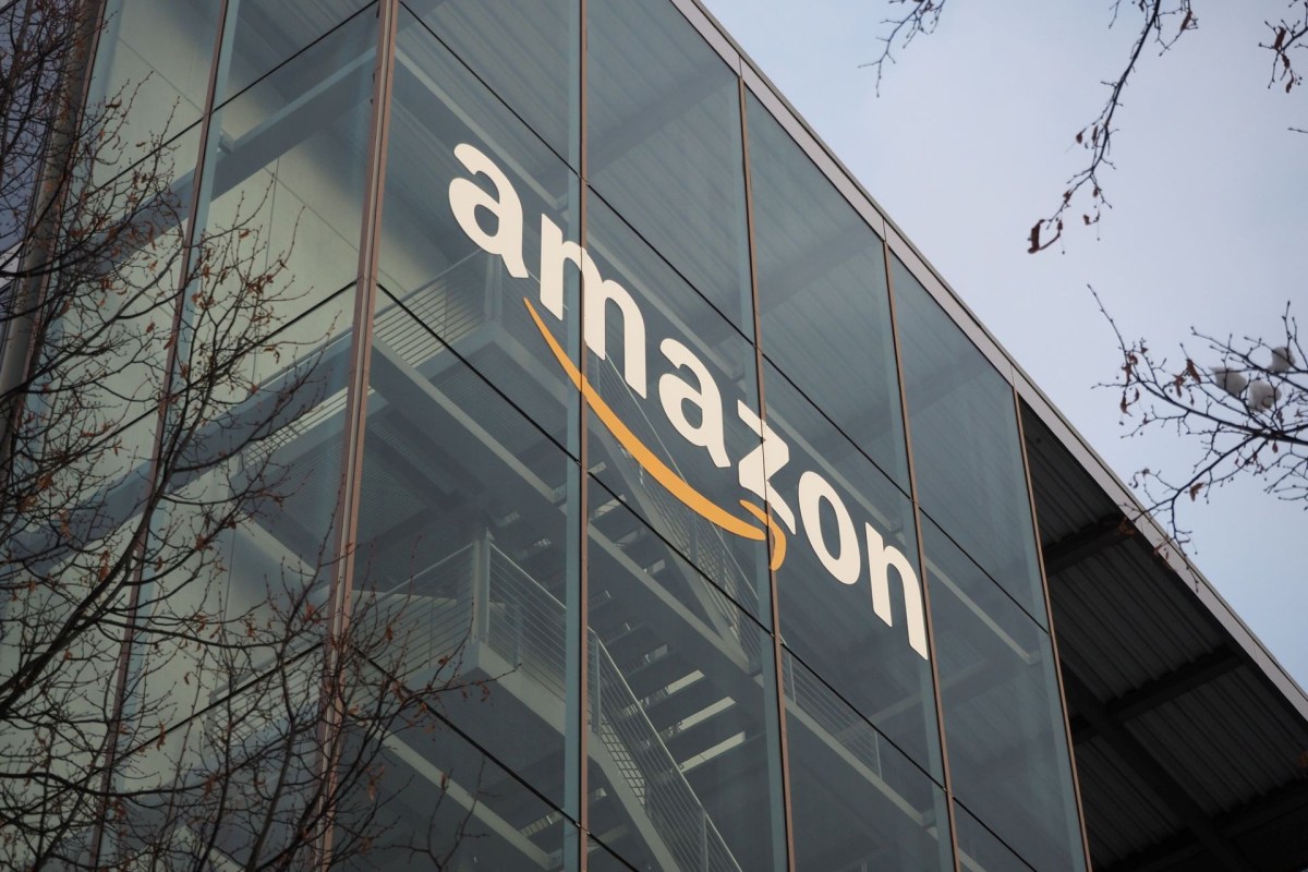 A building with an Amazon logo.