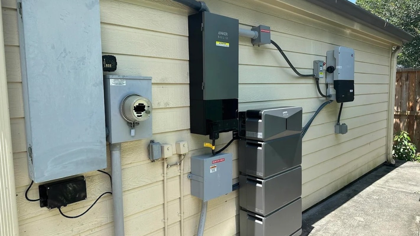 A home battery storage setup.