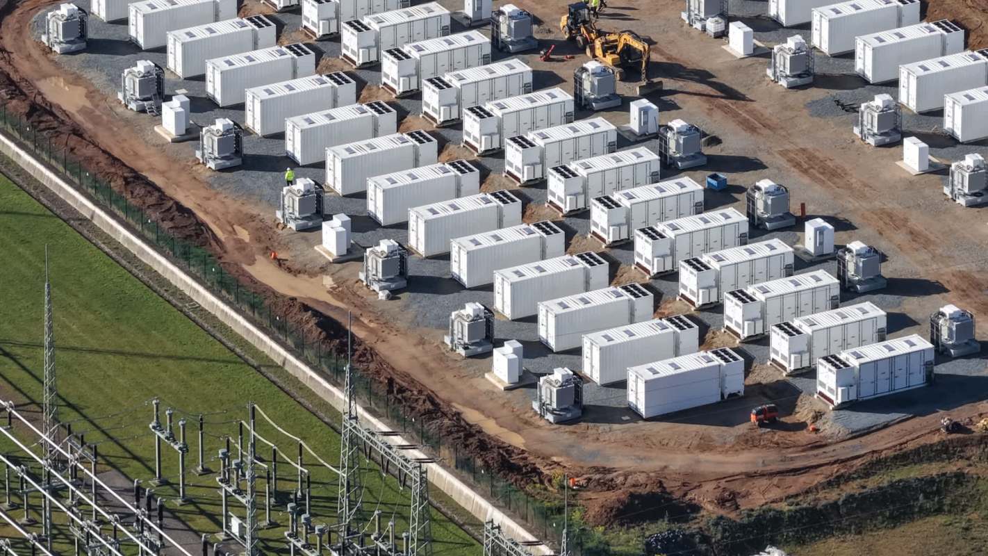 A battery storage facility.
