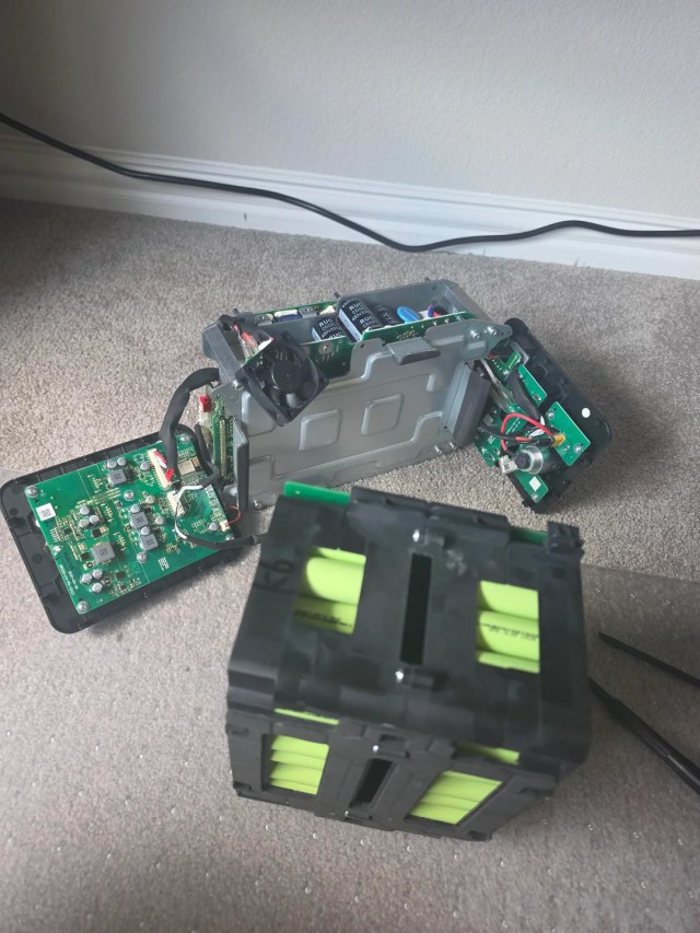 An open battery system.