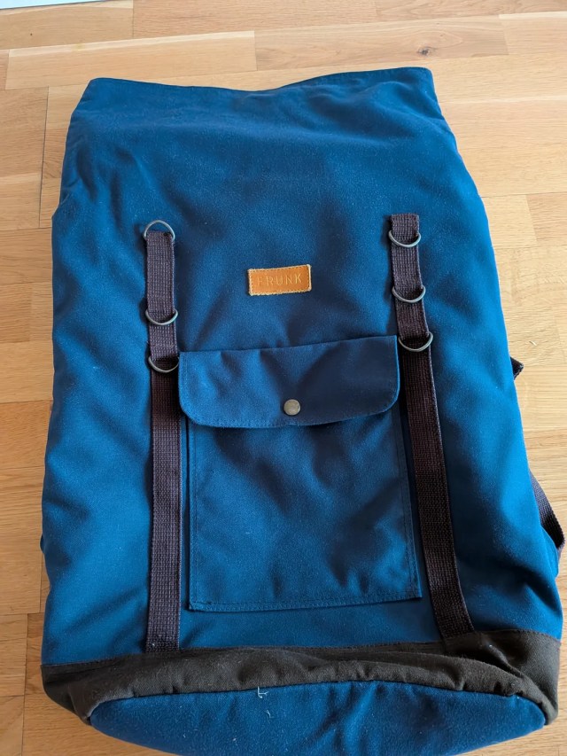 A blue backpack.