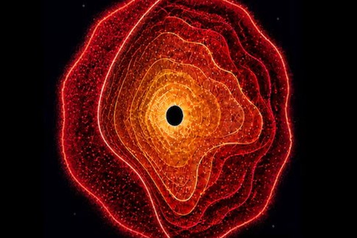 An illustration of a black hole star.