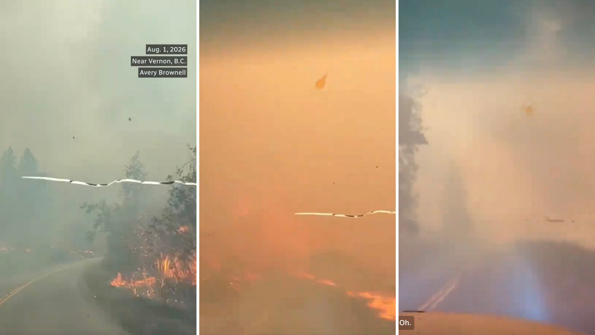 'Thankful to be alive': Video captures harrowing escape during Bradley Creek wildfire