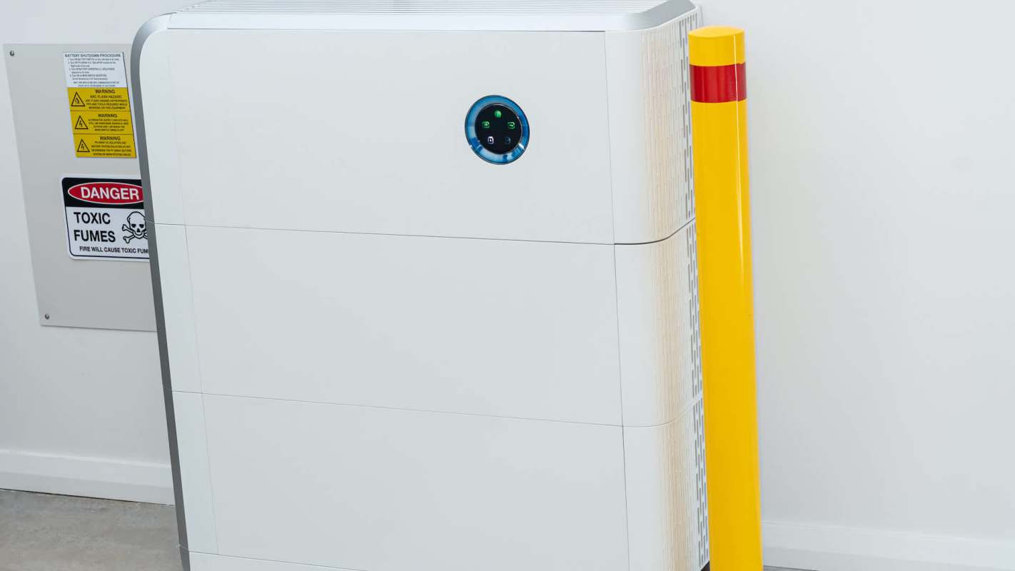 A home battery storage system.