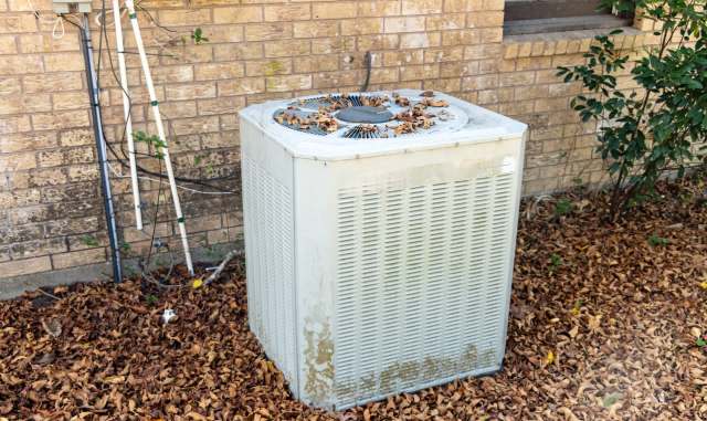 An outdoor HVAC unit.