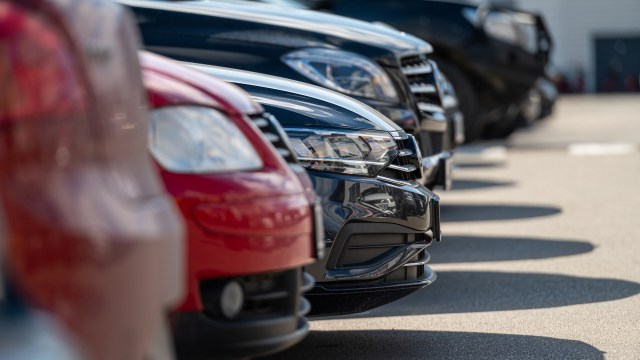 A row of cars.