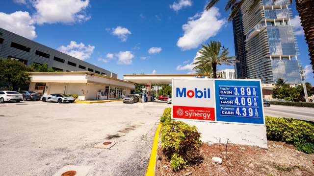 A Mobile gas station with fuel prices starting at $3.89 per gallon.
