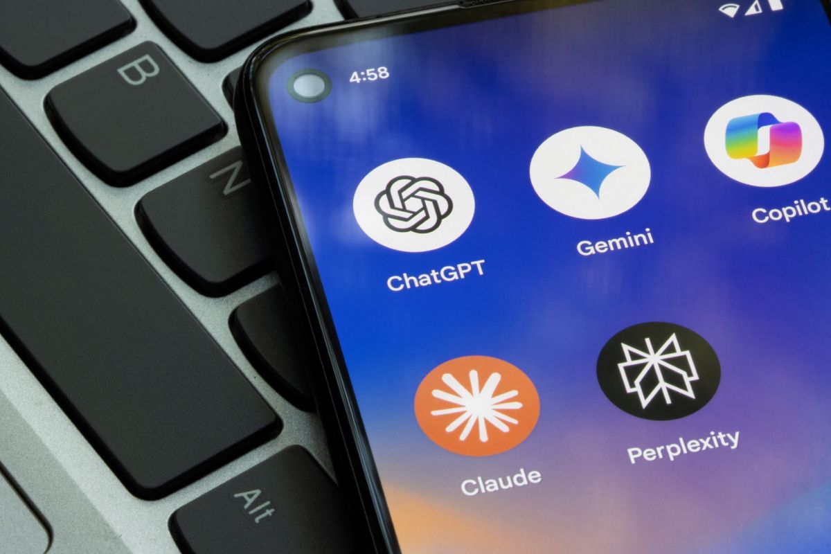 A phone with a ChatGPT app icon.