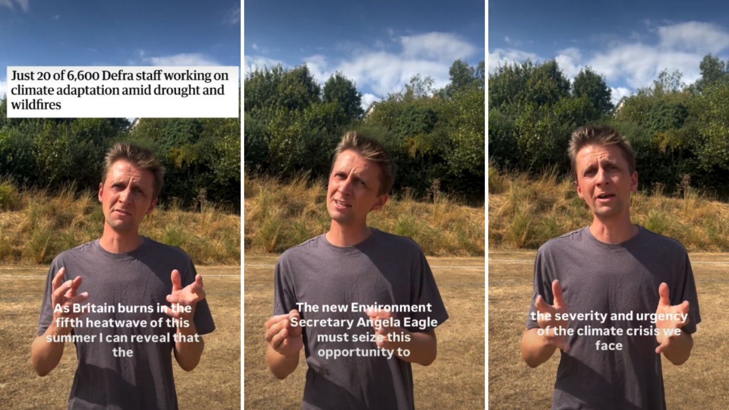 A man talks about wildfires and climate change.
