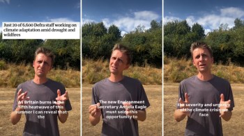 A man talks about wildfires and climate change.