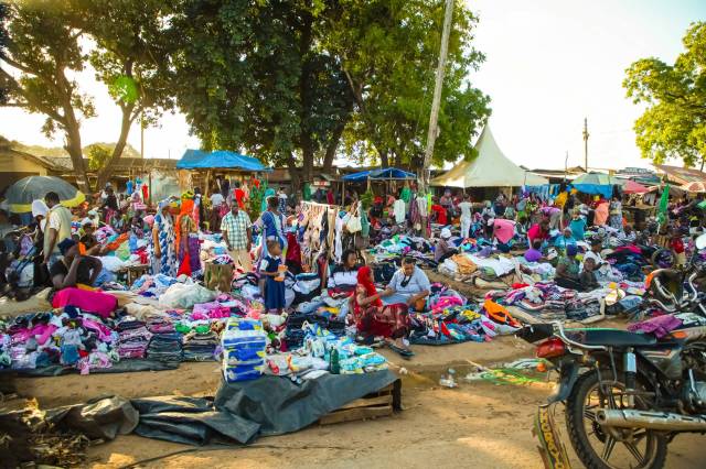 A clothing market in Kenya.