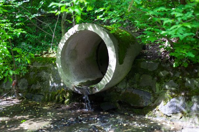 A concrete stormwater pipe.