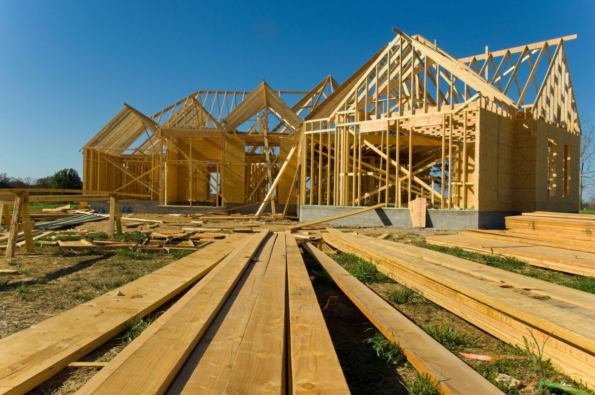 A home under construction.