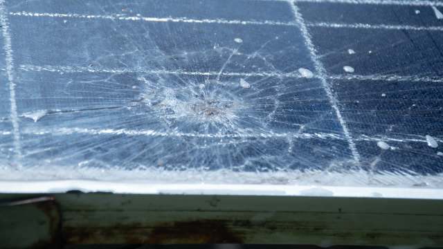 A cracked solar panel.