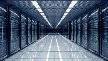 A server room in a data center.