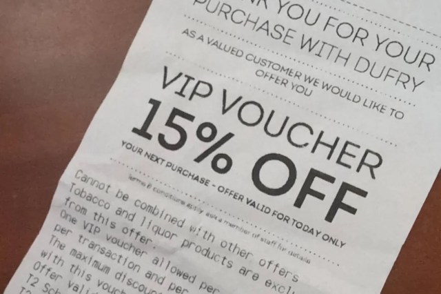 A 15% off VIP voucher.