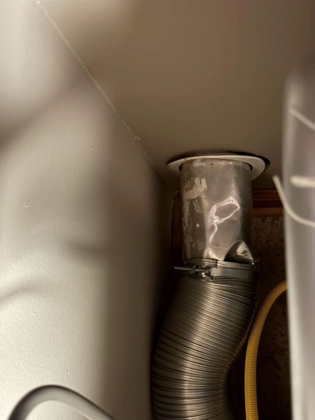 A dented dryer vent.