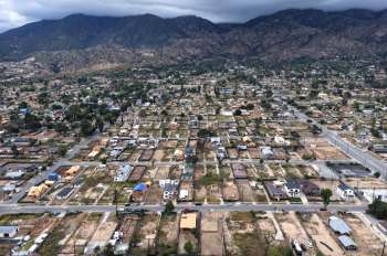 Aerial view of Eaton fire aftermath