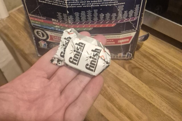 A Finish dishwater tablet.