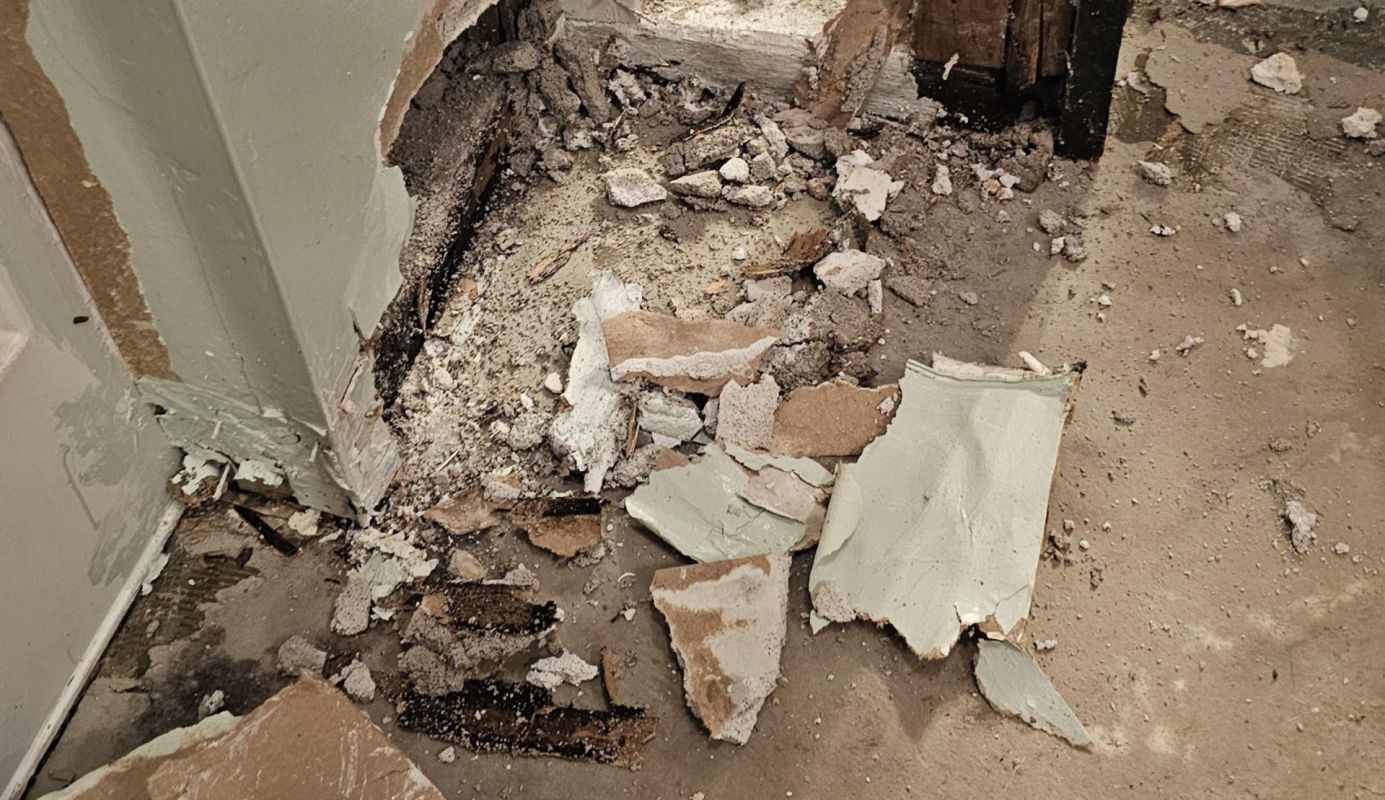 Flood damage in a home.