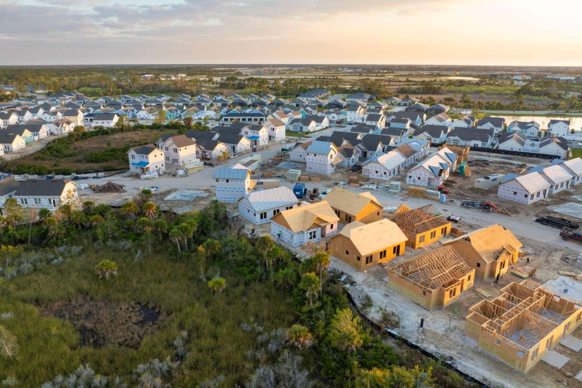 A residential construction site.