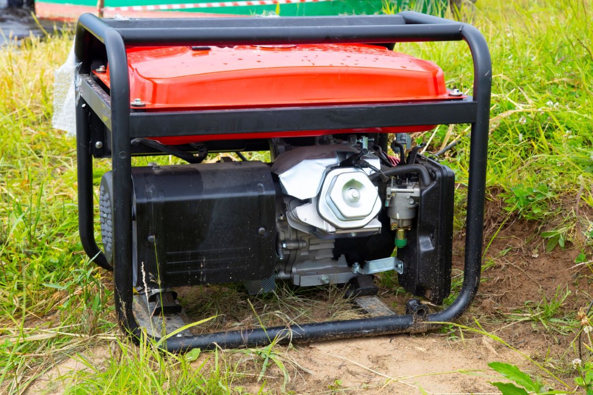 A gas-powered generator.