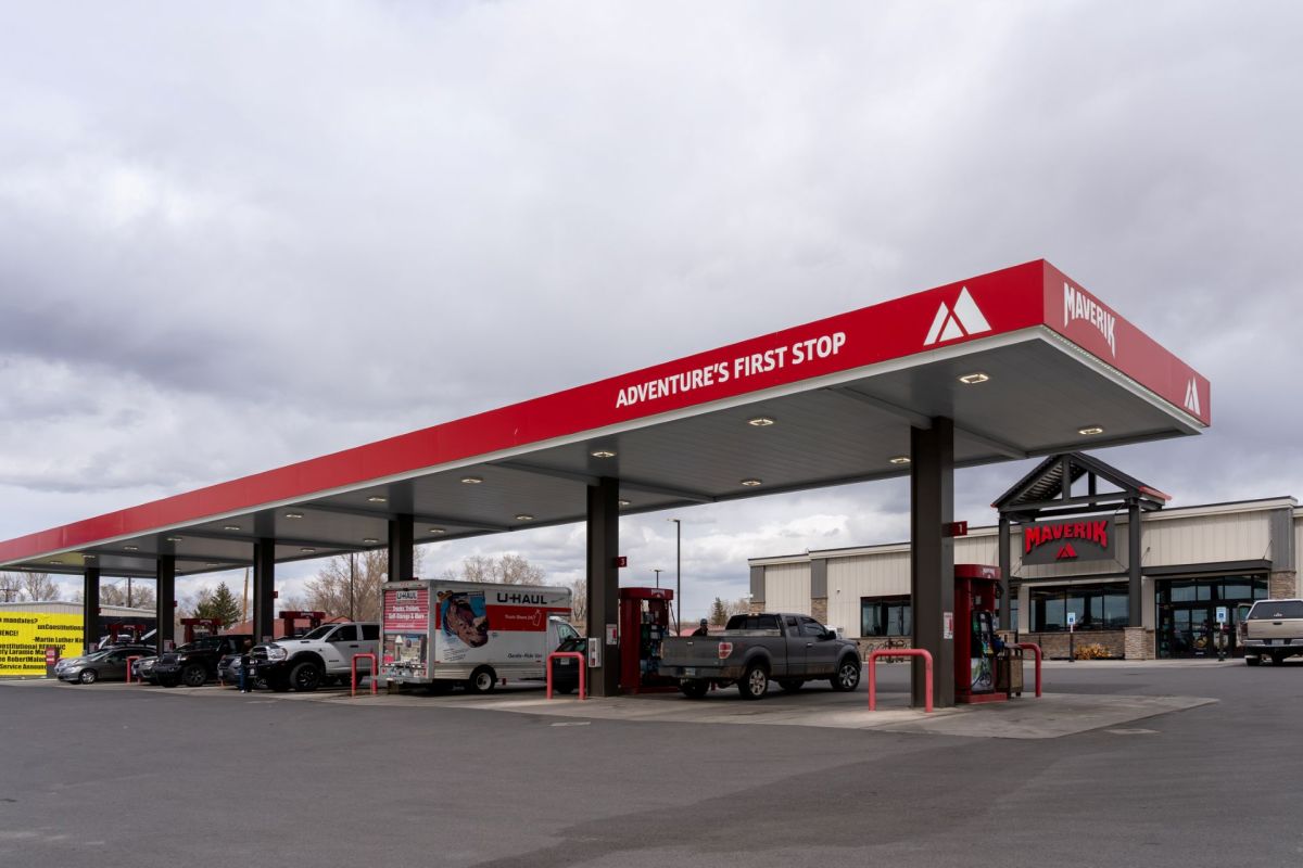 A gas station in Wyoming.