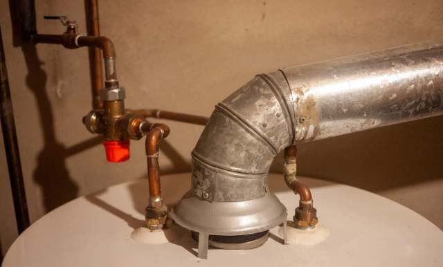 A gas water heater system.