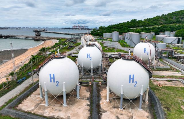 Green hydrogen storage facility.