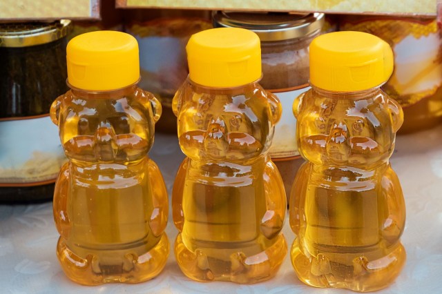 Three jars of honey.