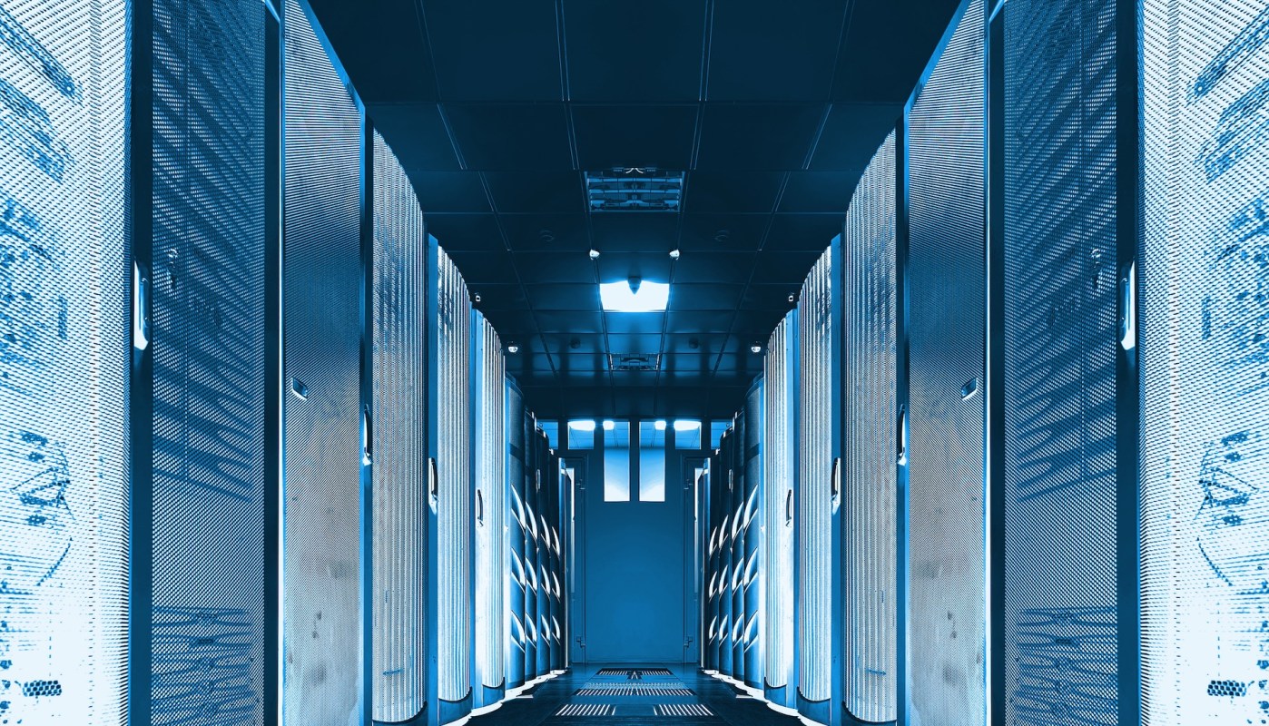 A data center corridor.
