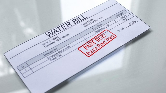A past-due water bill.