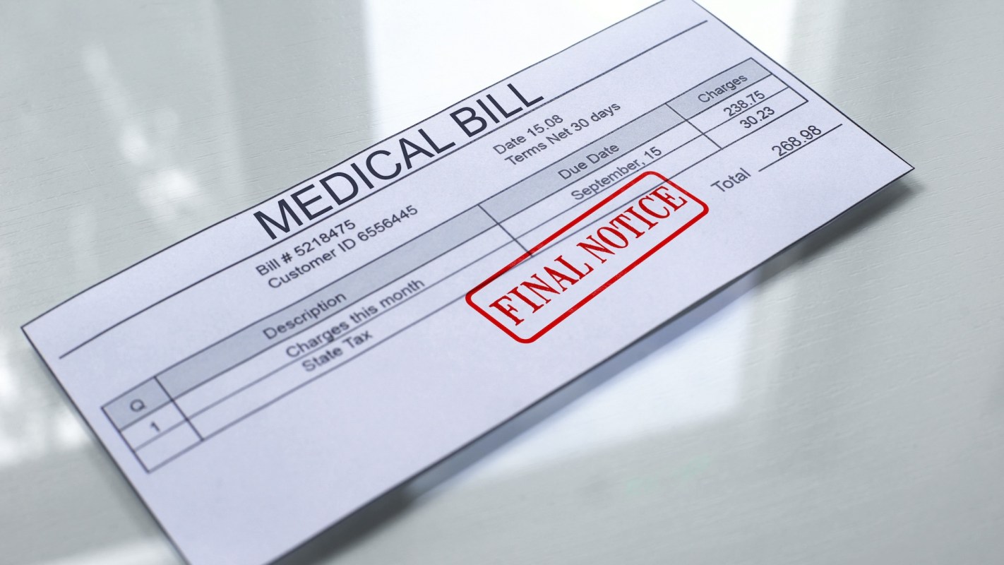 A medical bill with a "final notice" stamp.