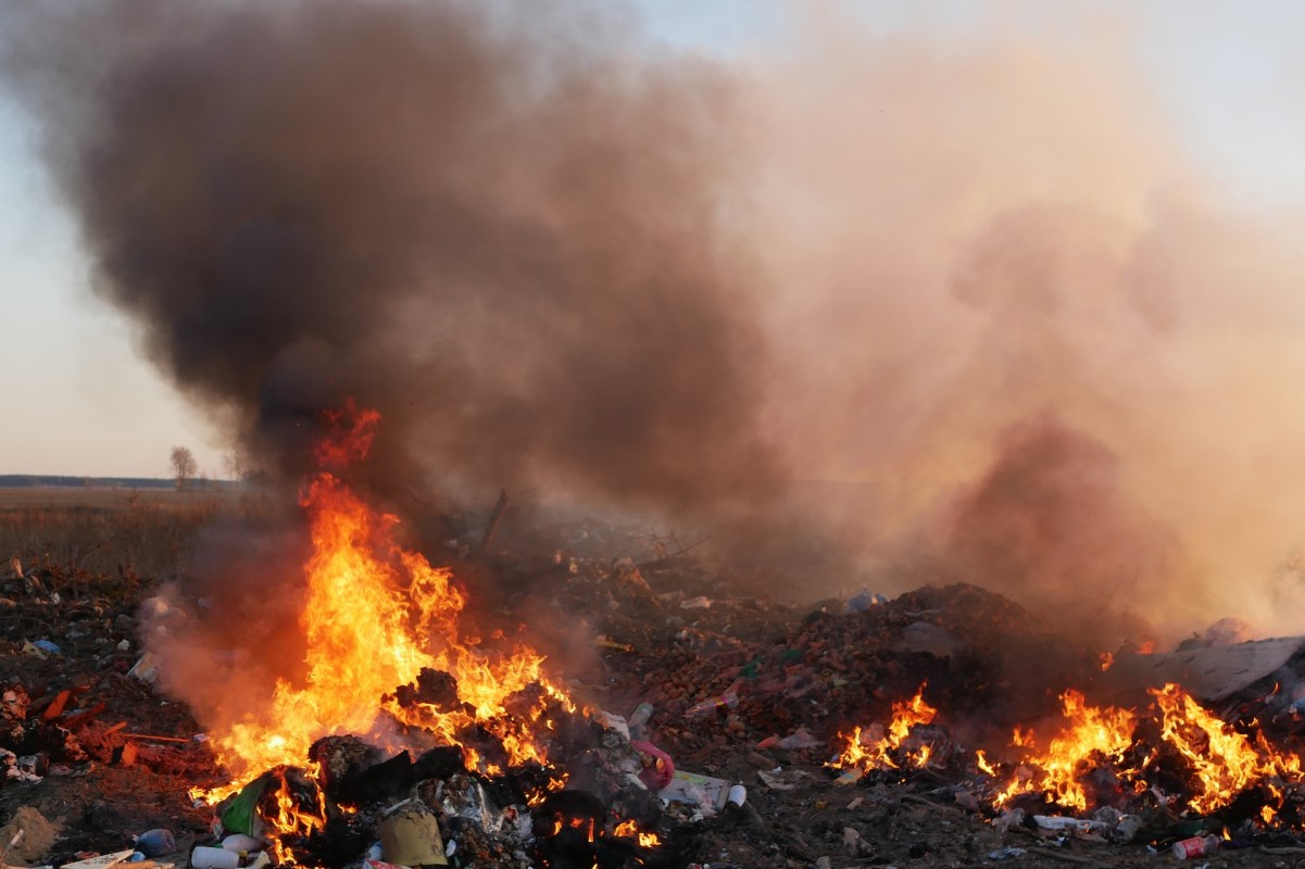A landfill fire.