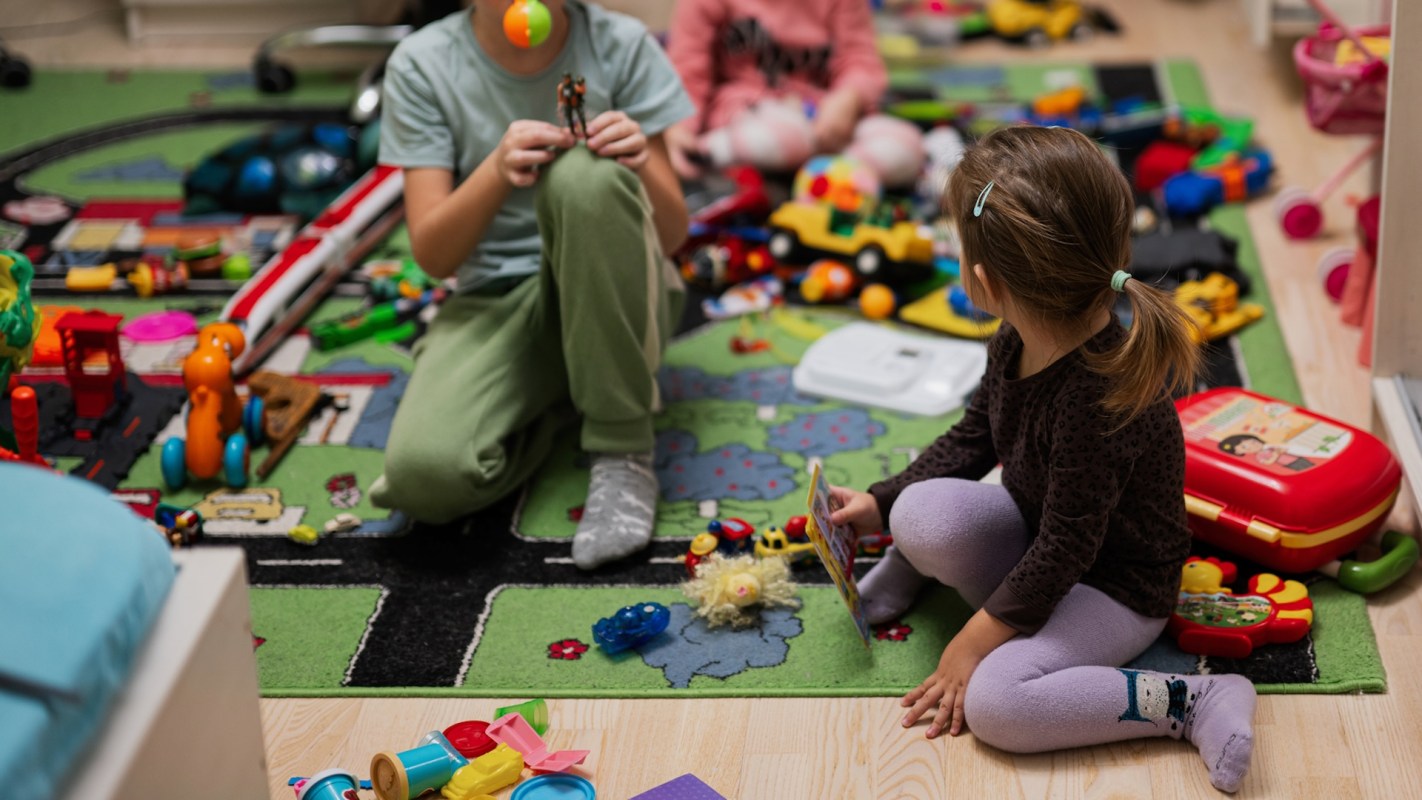 Children playing with toys.