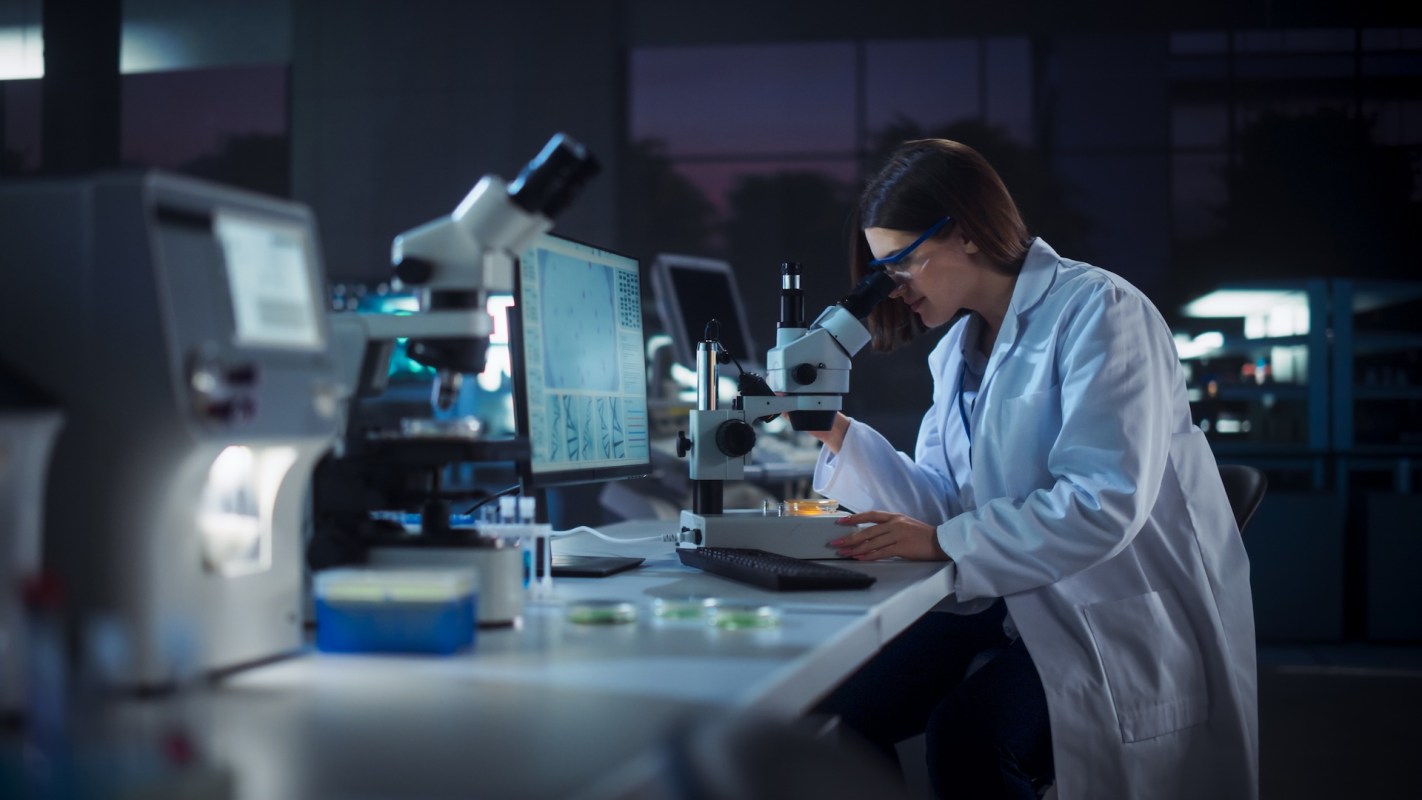 A researcher in a lab.