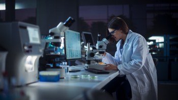 A researcher in a lab.