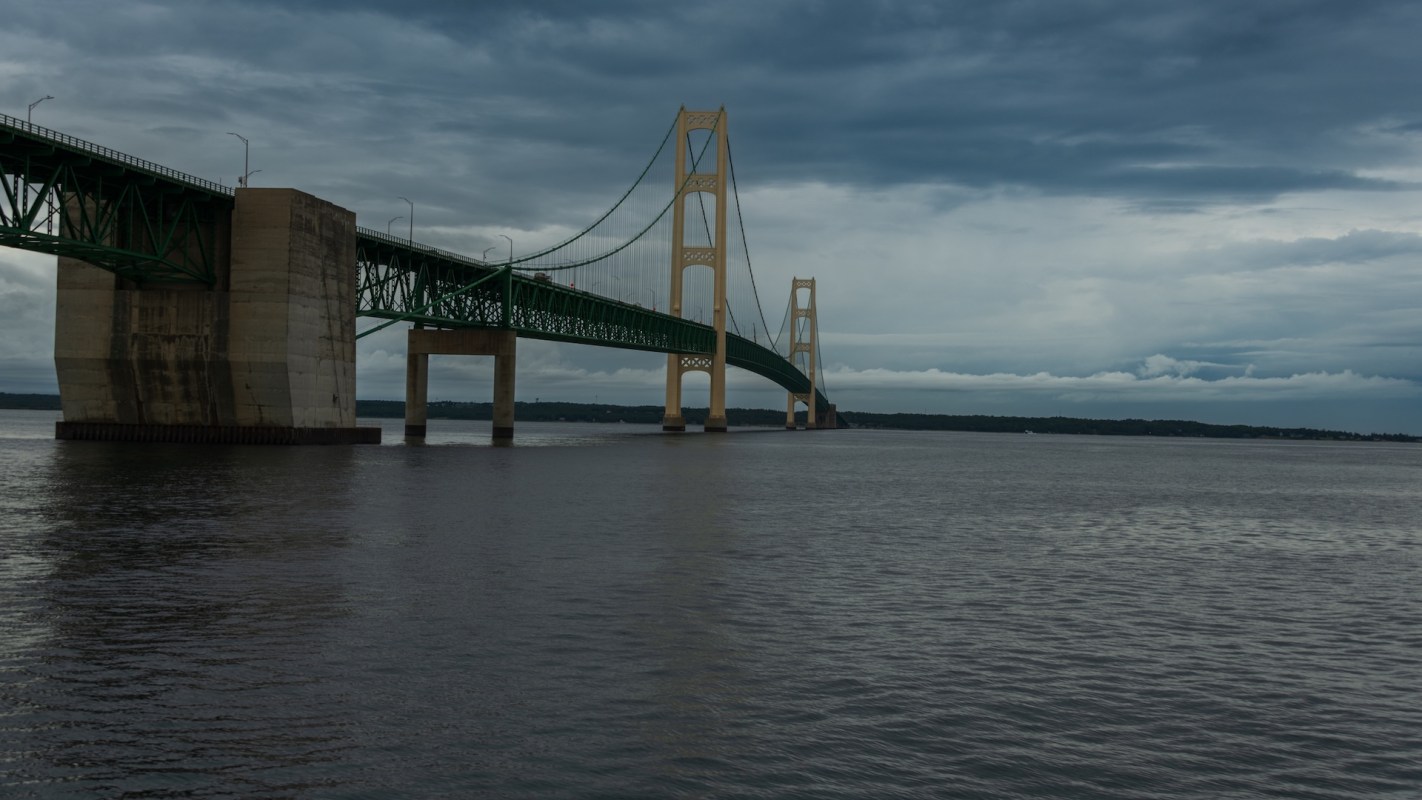 The Mackinac suspension bridge.