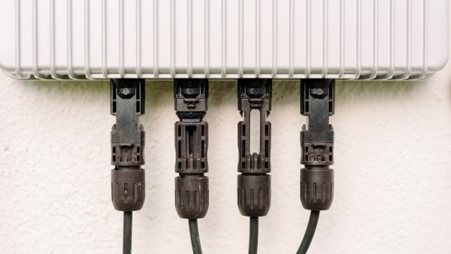 Cables connected to a junction box.