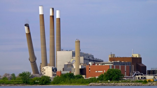 A power plant demolition.