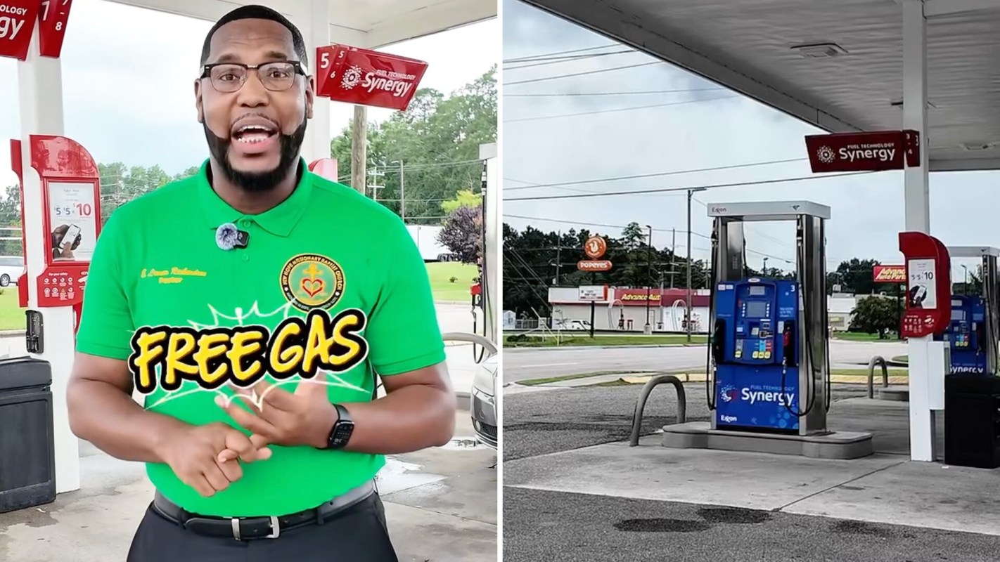 A person promoting free gas.