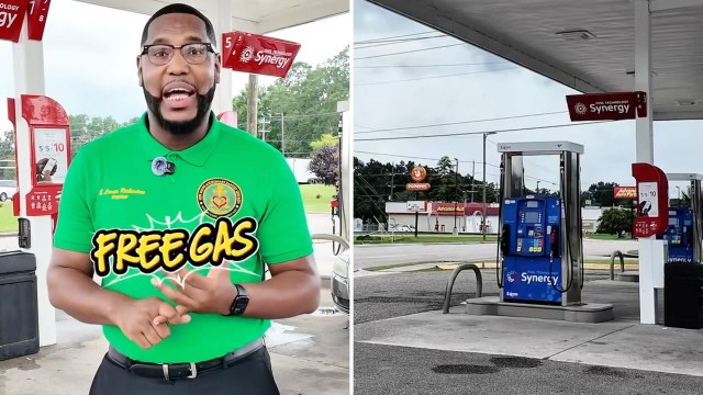 A person promoting free gas.