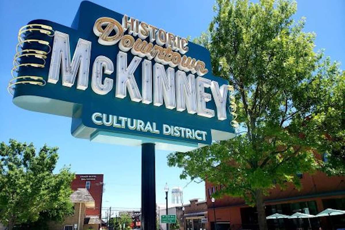 A sign for downtown McKinney's historic Cultural District.