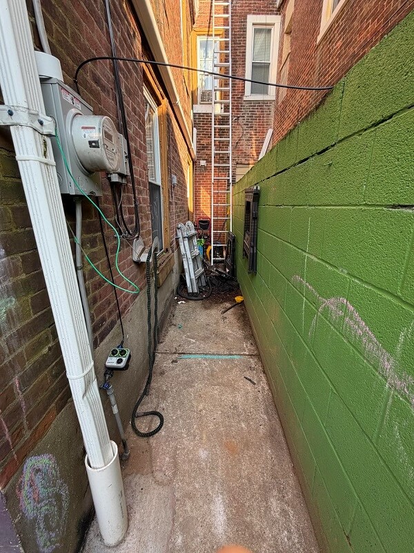 A narrow walkway.