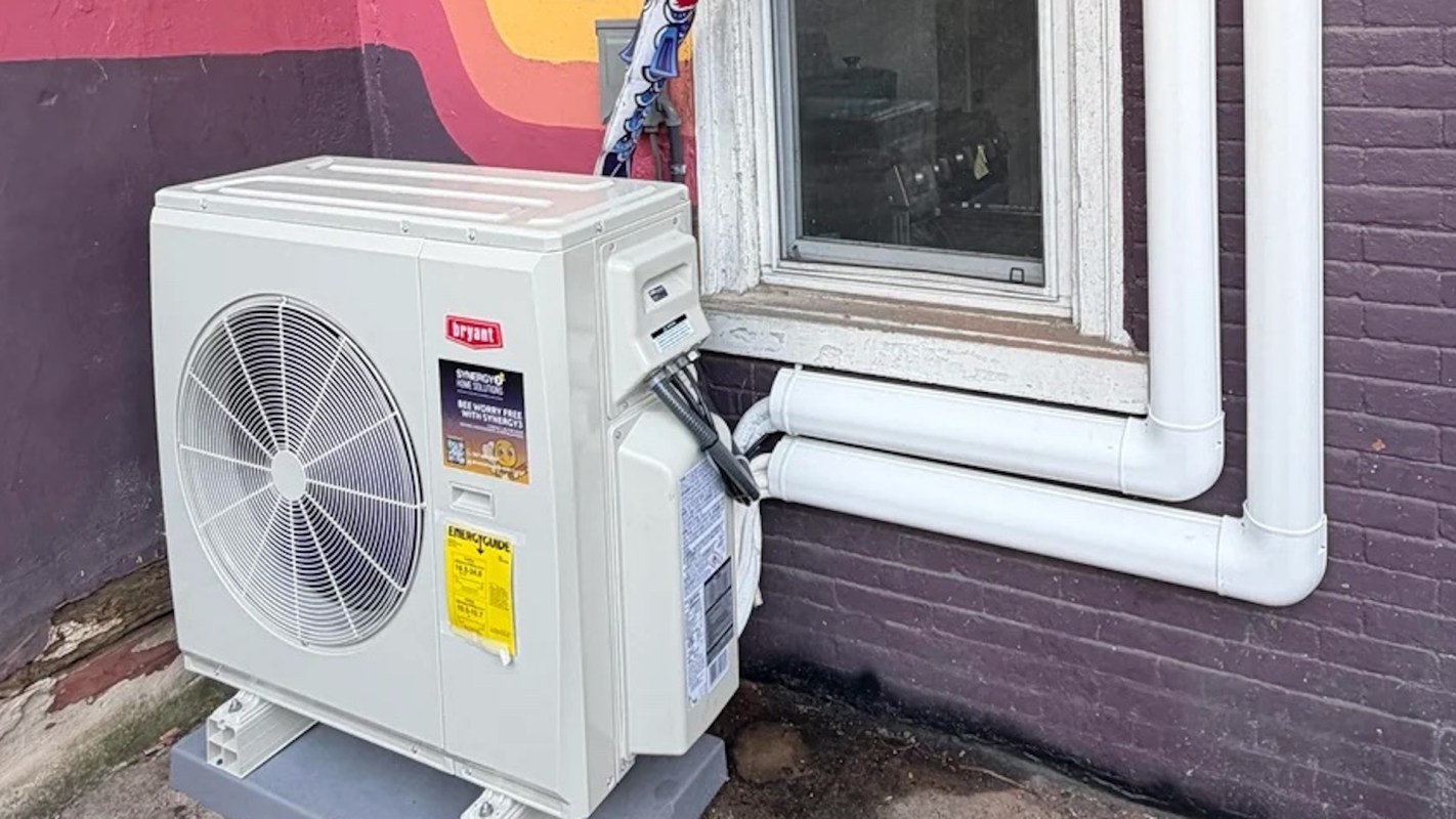 An outdoor HVAC unit.