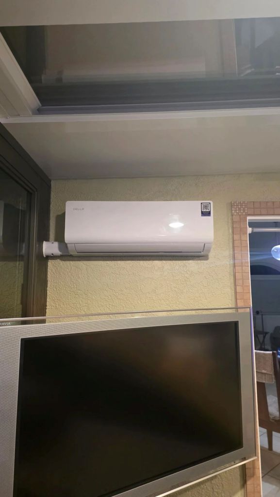 A mini-split mounted on a wall.