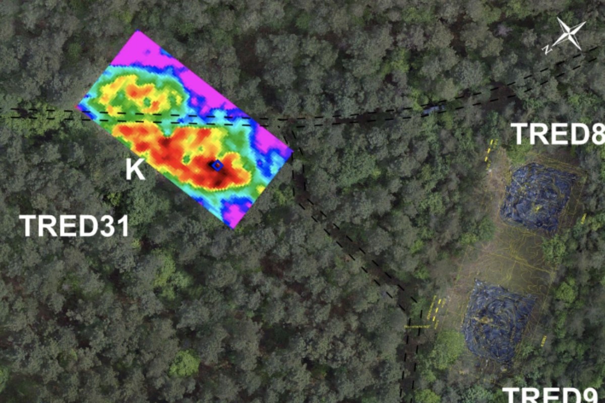 Map of electrical resistivity.